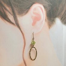 別のアングルから3: ペリドット＆メタルリングピアス